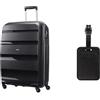 American tourister Bon AIR spinner L valigia 75 cm nero con etichette bagaglio, black