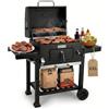 Amig - Barbecue portatile a carbone Fireplus - Con ruote e ripiani laterali - Sistema di ventilazione e cassetto raccogli cenere - Griglia in acciaio 57 x 42 cm - Dimensioni: 116,5 x 13,1 x 56 cm