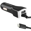 Qoltec Car Charger | 12V-24V | 5V/3.4A | USB + USB typC