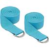 Relaxdays Set da 2 Cinghie da Yoga, Ausilio per lo Stretching, 250 x 3,8 cm, Cinture per Stretching, in Cotone, Celeste