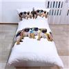 Cotton World Cane Carlino Set 2pezzi Letto Singolo Copripiumino 160x200cm Reversibile m.12