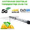 Metronic Antenna esterna logaritmica 32 elementi UHF DVB T2 HEVC in lega inossidabile LTE