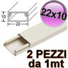 GIA SRL Mini canalina 22x10 mm piattina per cavo elettrico - 2 PZ da 1 mt