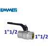 EMMETI Valvola a sfera acqua FF 1''1/2 a leva colore nero