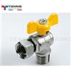 TIEMME Valvola sfera rubinetto gas 1/2'' a squadra M-F con girello leva gialla a farfal