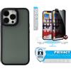 Newtop Cover per Samsung Galaxy A52 4G - 5G Nero Rigida Opaca Cromata e Vetro Privacy