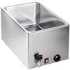SARO BMH 210 - Bagnomaria per contenitori GN, con rubinetto di scarico, per 1/1, 2 1/2 o 3 1/3, in acciaio inox, per GN fino a 200 mm di profondità, temperatura regolabile fino a 100 °C, 230 V, 1 kW