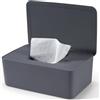 Cheerhom Scatola di salviettine umidificate per bambini, scatola per carta igienica umida, scatola per salviettine umide, scatola per salviette grigie con coperchio, mantiene gli asciugamani, scatola di carta