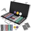 Valigetta Set poker 300 fiches chips 2 mazzi carte professionale kit texas holde
