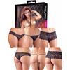 cotelli collection kit set intimo sexy lingerie mutande donna perizoma slip nero in pizzo coulottes
