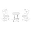Galileo Set tavolo e 2 sedie ferro battuto da esterno bianco 2194734