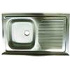 XER Lavello Cucina 1 Vasca Incasso Gocciolatoio DX 80 cm Acciaio Inox XER