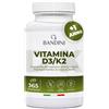 Bandini® Vitamina D3 K2 365 COMPRESSE 12 Mesi, D3K2 99% All Trans MK7