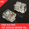 50X PZ Connettori Plug RJ11 4 Pin Poli Cavo Spina Telefonico Fax ADSL Rete RJ 11