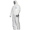 DuPont 100 pezzi DuPont Tyvek 400 - Rivestimento per indumenti di protezione chimica, categoria III, tipo 5 e 6, parte anteriore in Tyvek, inserto in SMS sul retro, colore: Bianco, S, bianco, 100