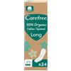 Carefree Salvaslip 100% Cotone Organico Long, Salvaslip cotone traspirante, Salva slip donna extra lungo per pelli sensibili, Proteggi slip quotidiani senza profumo e super assorbenti, 24 salvaslip