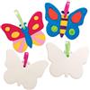 Baker Ross AT875 Decorazioni in Ceramica Farfalla Fai da Te, per progetti di artigianato artistico per bambini (confezione da 5), assortiti