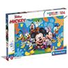 Clementoni- Disney Mickey And Friends Supercolor Friends-104 Pezzi (D2o)