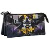dc comic ASTUCCIO TRIPLO PER RAGAZZI BATMAN GRIGIO FAN BATMAN DARK NIGHT SCUOLA BAT