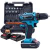 KIT VALIGETTA AVVITATORE TRAPANO PERCUSSIONE 2 BATTERIE LITIO 24 ACCESSORI 750W