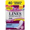 Lines Specialist Lady Extra, Assorbenti per Incontinenza Donna, con Tecnologia Zero Odore e Barriere Laterali Protettive, Scorta Mensile, 4 Confezioni da 10 Unità