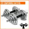 Dck Group SET Componibile 2 Manubri + Dischi KIT 15 KG Bilanciere con PESI Acciaio FITNESS