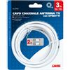 LAMPA CAVO CAVETTO COASSIALE PER ANTENNA TV 3M 2 SPINOTTI MASCHI TV SAT CAMPER CAMION