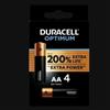 DURACELL 4 batterie stilo Duracell Optimum - 200% di extra durata extra life OPTIMUM/AA