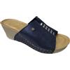 FLYFLOT SCARPE CIABATTE SANDALO ZEPPA DONNA FLY FLOT 33 E42 OG PELLE BLU ORIGINAL PE2022