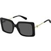 MARC JACOBS MARC 579/S 807 OCCHIALI SOLE SQUADRATI NERI ASTE METALLO CON LOGO