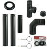 Migliori Marchi Kit tubi stufe a pellet e accessori stufa nero diametro 80 mm canna fumaria fumi