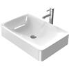 EMKE Lavabo da appoggio, 60 x 40 x 12 cm, piccolo lavabo per ospiti, WC, lavabo a mano in ceramica, lavabo da appoggio rettangolare, bianco