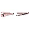 BaByliss 2664PRE Curl Secret Rose Blush Arricciacapelli Automatico & Piastra Lisciante Rose Blush 235 Con Rivestimento In Titanium-Ceramic, 13 Temperature, Rosa