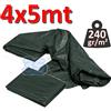 Honsdar Industry Telo telone occhiellato impermeabile mt 4x5 VERDE - 240 gr / m²