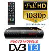 DECODER DIGITALE TERRESTRE USB DVB-T3 TV SCART HDMI 4K H265 TELECOMANDO PILE