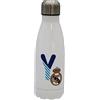 CYP Real Madrid - Bottiglia d'acqua in acciaio inox, chiusura ermetica, con motivo lettera e blu, 550 ml, colore: bianco, prodotto ufficiale (CyP Brands)