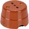FANTON Presa elettrica bipasso italiana vintage in ceramica colore terracotta 2P+T 16A da parete in porcellana installazione cavo tessile stile retrò 84010TC