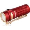 OLIGHT Baton3 Torcia LED Portatile Ricaricabile, Alta Potenza 1200 lumen 166 Metri, 6 Modalità di illumizione, Impermbile IPX8, Adatta per Campeggio, Escursionismo, Emergenza (Rosso)