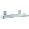 GEDY Cloud Portaoggetti doccia satinato rettangolare, Misure: 5,8X30X14,6 CM, Portaoggetti bagno in alluminio e vetro temperato, Fissabile con colla, Design R&S Gedy, 2 anni di garanzia