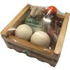 SET BAGNO TOILETTE LEGNO CASSETTINA SAPONE PALLINE GOLF PROFUMATORI B.SCHIUMA
