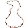 Sovrani Collana Donna Lunga Sovrani J6406 In Metallo Dorato Con Pietre Rosso Mattone