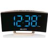 NEW MAJESTIC Sveglia Digitale LED da Comodino Display Curvo Snooze Nero New Majestic SVE-234