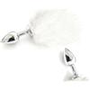 Toyz4lovers plug anale con coda bianco dildo in acciaio sexy toys per uomo donna realistico