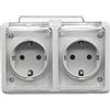 PRENDELUZ Doppia base Schuko, doppia base impermeabile per esterno IP54.