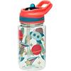 Pearhead Outer Space Kids Water Bottle for School, Spill Proof, Tritan Flip Straw 16oz, BPA Free and Dishwasher Safe, Travel and Sports Tumbler, School Supplies, Rocket Theme
