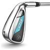 Wilson Staff Golfschläger-Eisensatz, D9, Für Donna, 7-PW, SW, L-Flex, Für Destrimani, Schaft aus Grafite, 5-teilig, Argento/Blu, WGR200012