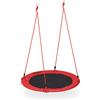 Relaxdays Altalena a Nido, Dondolo per Il Giardino, per Bambini e Adulti, Ø 110 cm, Regolabile, Fino 100 kg, Nero Rosso, 40% plastica 20% Acciaio