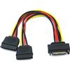 NO BRAND Cavo Sdoppiatore SATA Y 15 Pin SATA Maschio a Doppio Cavo Femmina a 15 Pin 20cm