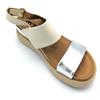Mjus T18017 sandalo pelle argento-latte cinturino