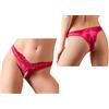 Cottelli LINGERIE Slip intimo aperto perizoma sexy donna con perle mutanda rossa erotica ragazza